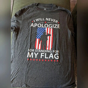 NEW Men's 2XL Patriotic T-shirt Made in USA Freedom Stand for My Flag July 4